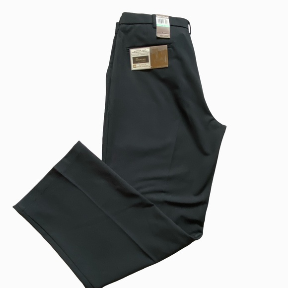 Dockers Black Flat Front Classic Fit Prostyle Pant Office Casual Dress Pants - Picture 1 of 11